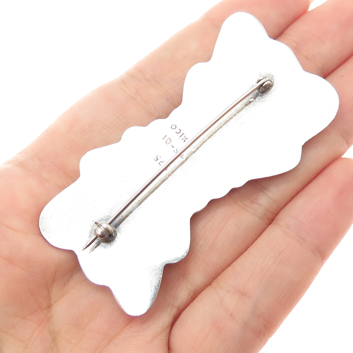 925 Sterling Silver Vintage Mexico Modernist Puffy Bow Pin Brooch