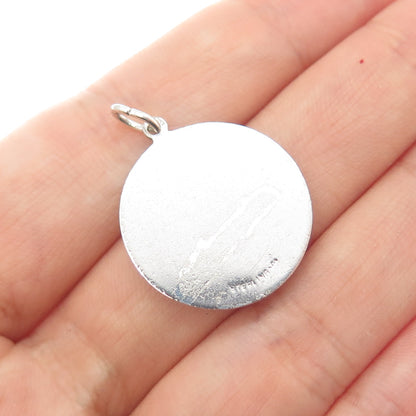 GRIFFITH & SONS CO. 925 Sterling Silver Vintage Enamel Female Bowling Pendant