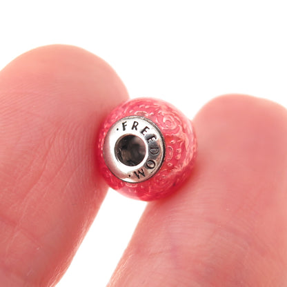 Pandora 925 Sterling Silver Enamel Essence Freedom Slide Bead Charm