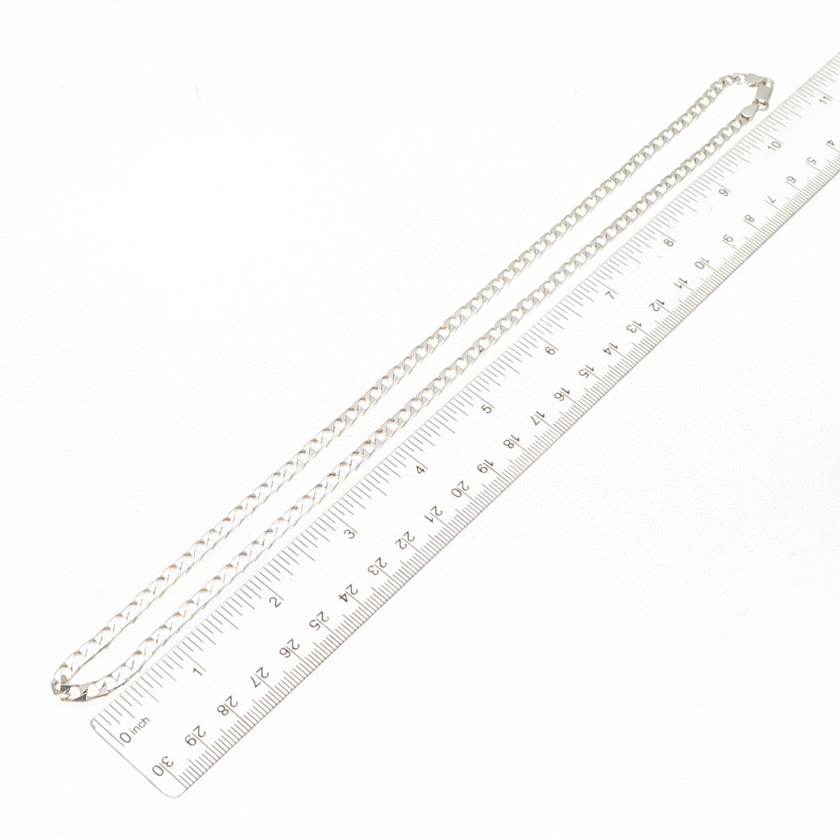 925 Sterling Silver Vintage Italy Curb Chain Necklace 22"