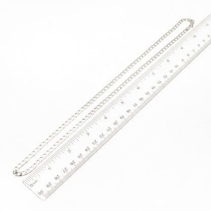 925 Sterling Silver Vintage Italy Curb Chain Necklace 22"