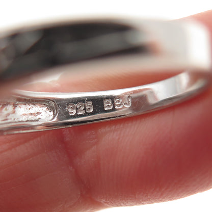 925 Sterling Silver Real Radiant-Cut Blue Topaz Floral Scroll Ring Size 7