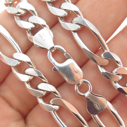 PAGODA PGDA 925 Sterling Silver Vintage Italy Figaro Chain Necklace 24"