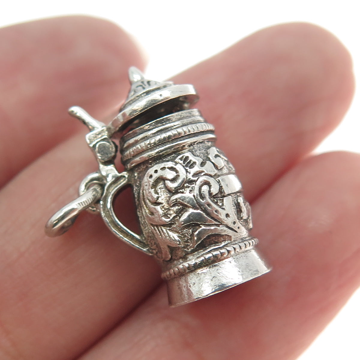 900 Silver European Vintage Beer Stein Locket Pendant