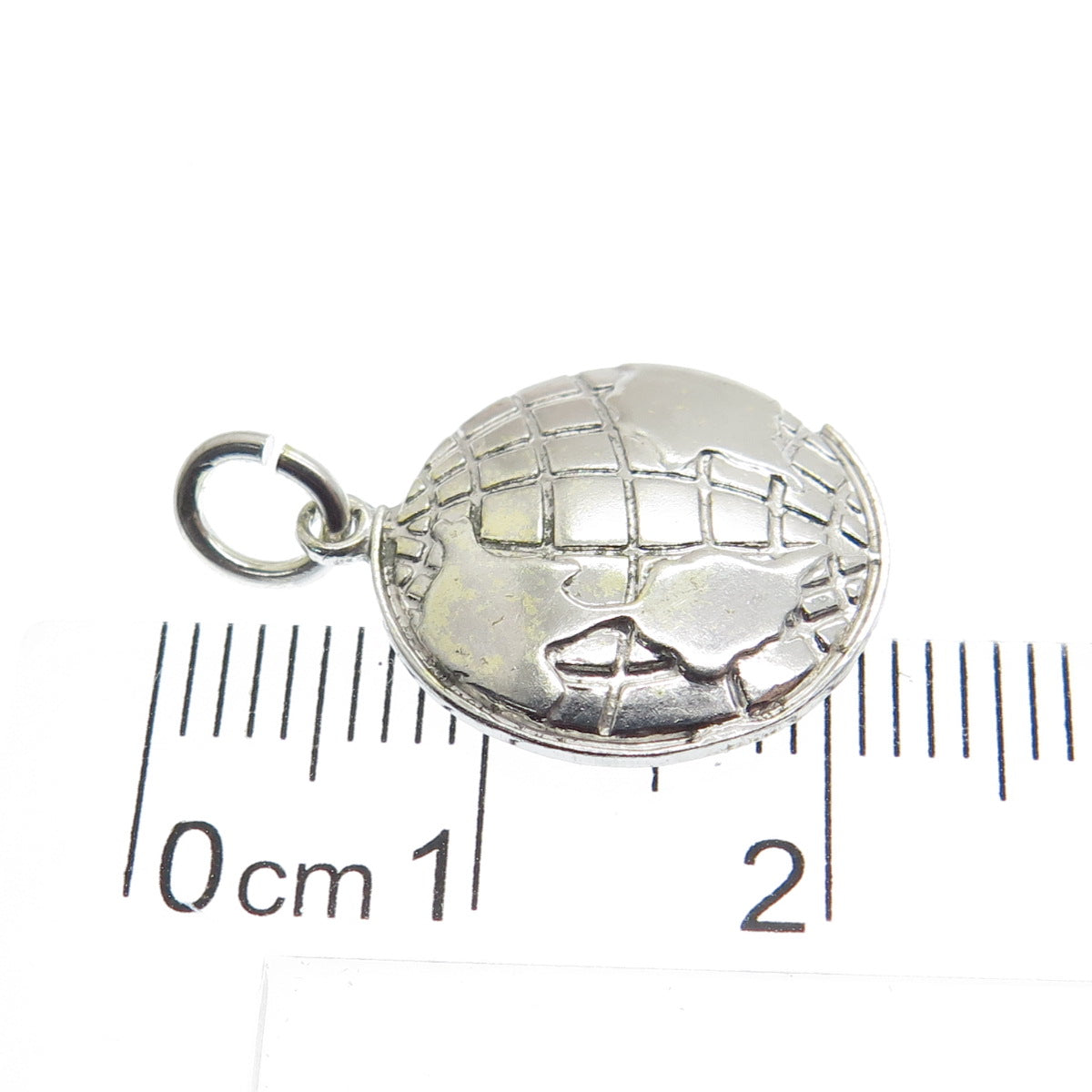 925 Sterling Silver Vintage Globe Pendant