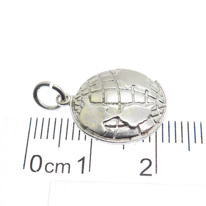 925 Sterling Silver Vintage Globe Pendant