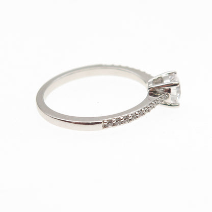 925 Sterling Silver Round-Cut C Z Engagement Ring Size 6.25