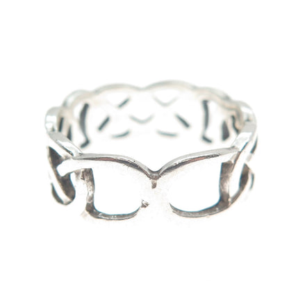 PSD 925 Sterling Silver Vintage Ireland Viking / Celtic Knot Band Ring Size 7.75