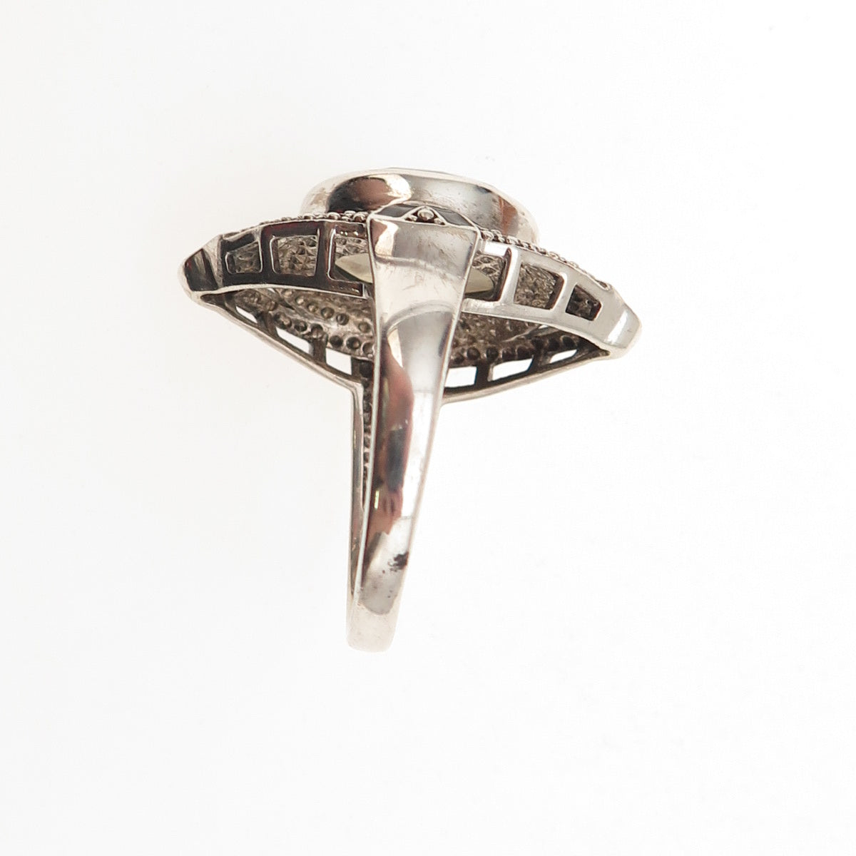 Nicky Butler Sterling Silver Vintage Enamel Real Moonstone Oxidized Ring Size 9
