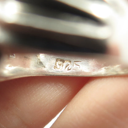 925 Sterling Silver Vintage Mexico Modernist Bypass Ring Size 6.5