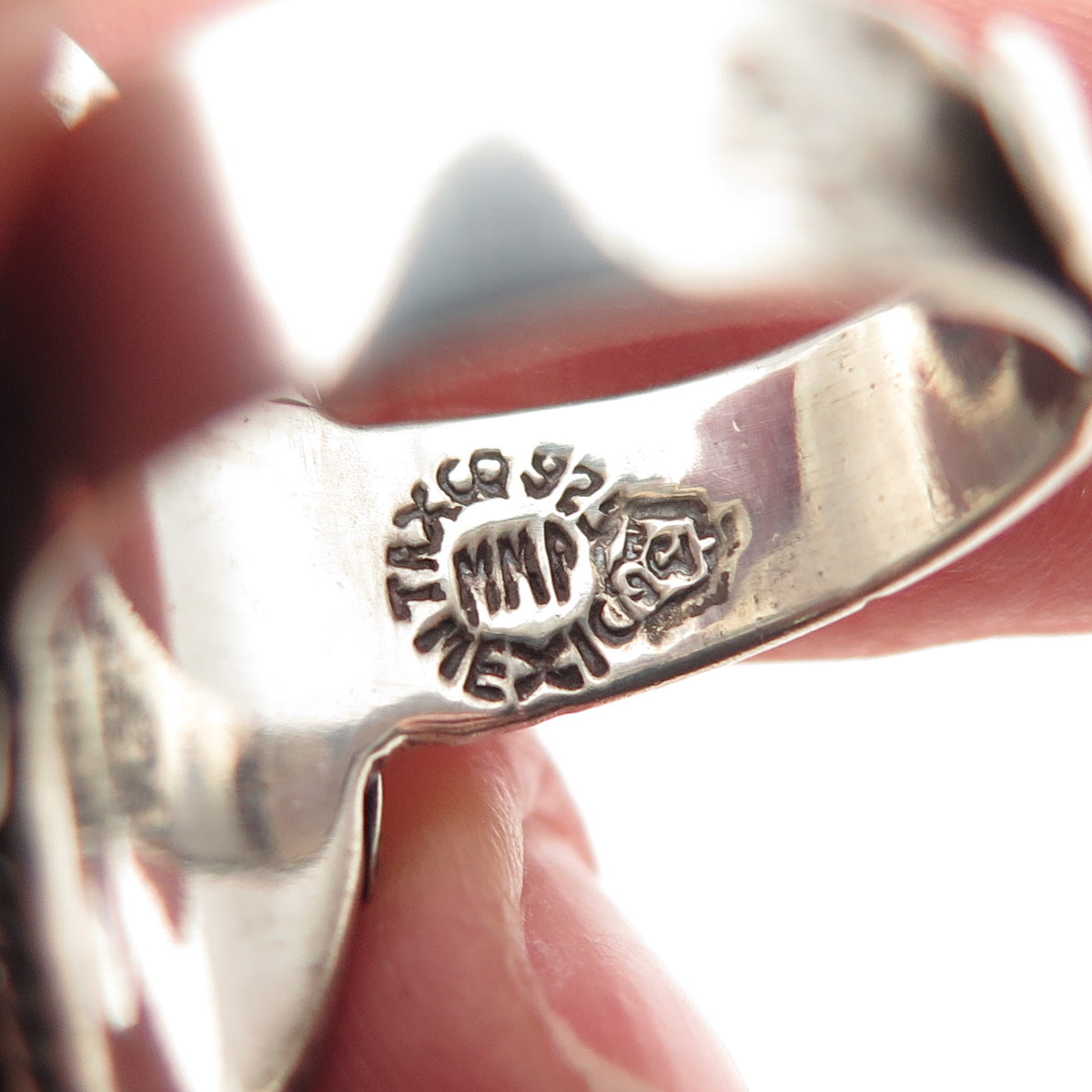 925 Sterling Vintage Mexico Real Amethyst Adjustable Poison Ring Size 7.75