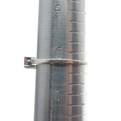 925 Sterling Silver Round-Cut Pink C Z Ring Size 10.25