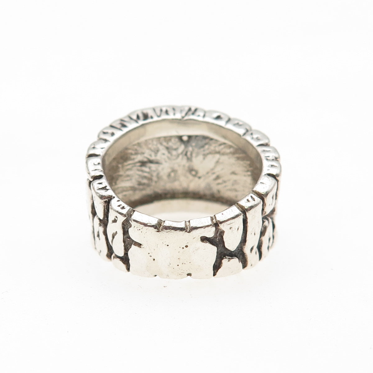 Sara Blaine 925 Sterling Silver Vintage Tree Bark Oxidized Ring Size 5.25