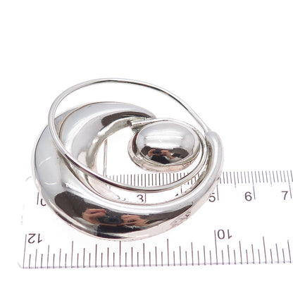 925 Sterling Silver Vintage Mexico Modernist Oxidized Pin Brooch