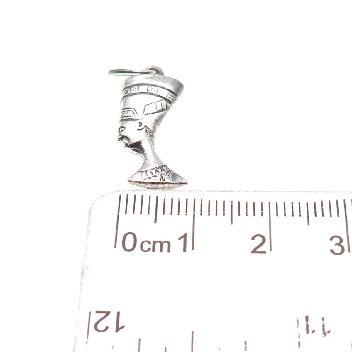 925 Sterling Silver Vintage Egyptian Nefertiti Oxidized Mini Charm Pendant