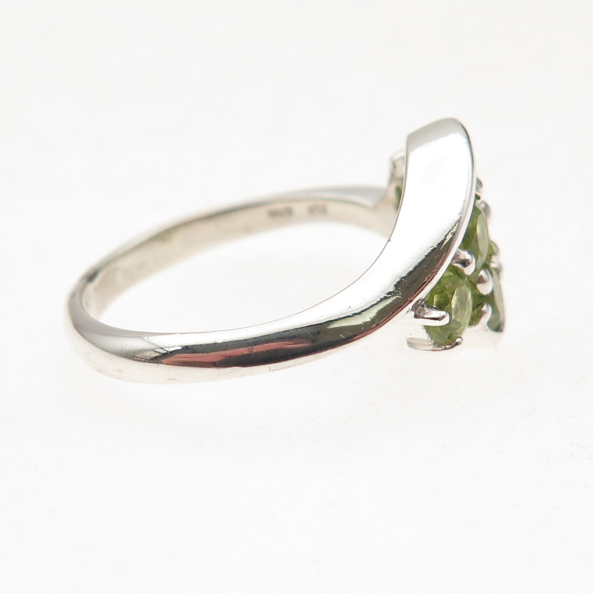 CNA Pranda 925 Sterling Silver Vintage Real Round-Cut Peridot Ring Size 9