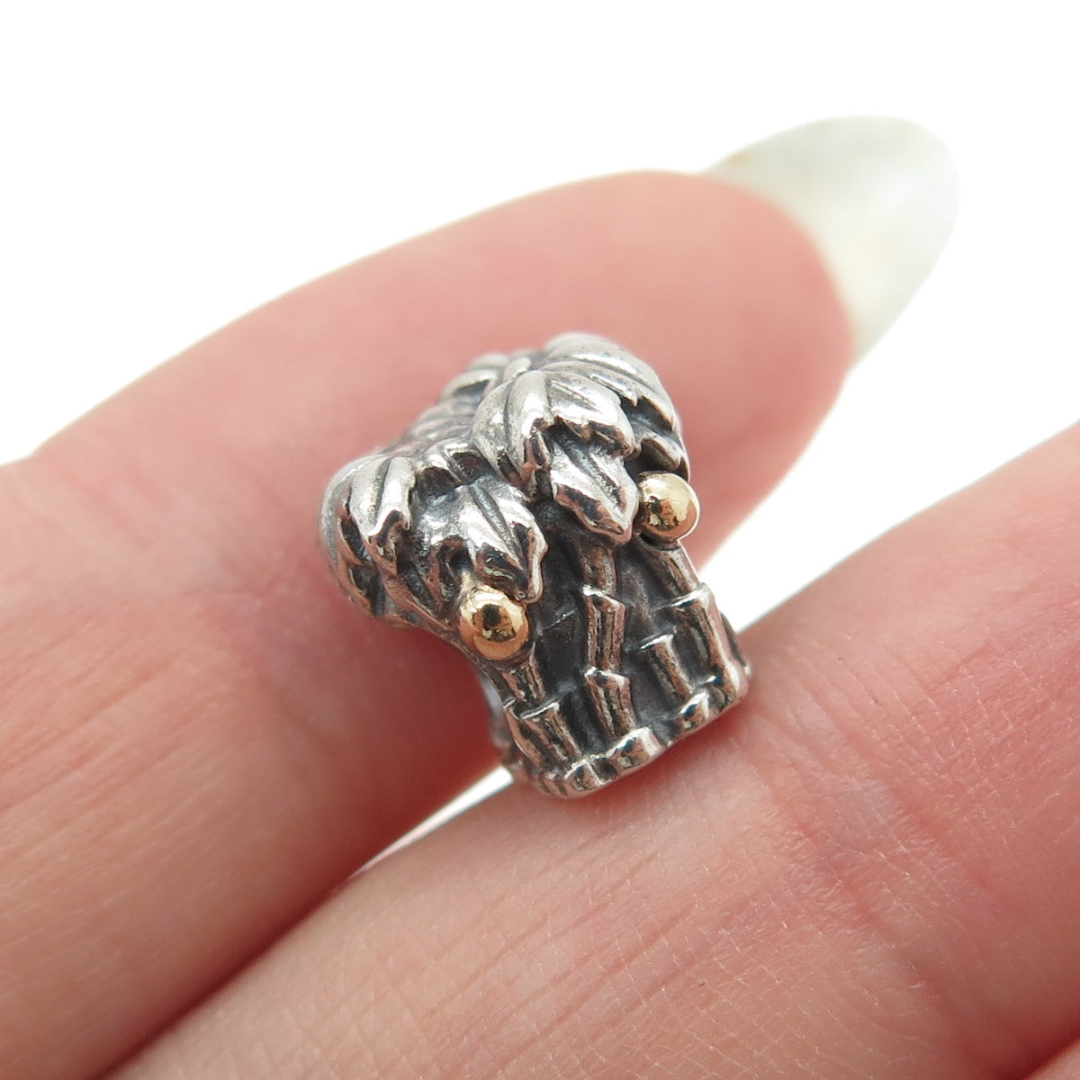 PANDORA 14K Gold & 925 Sterling Silver Palm Tree Bead Charm