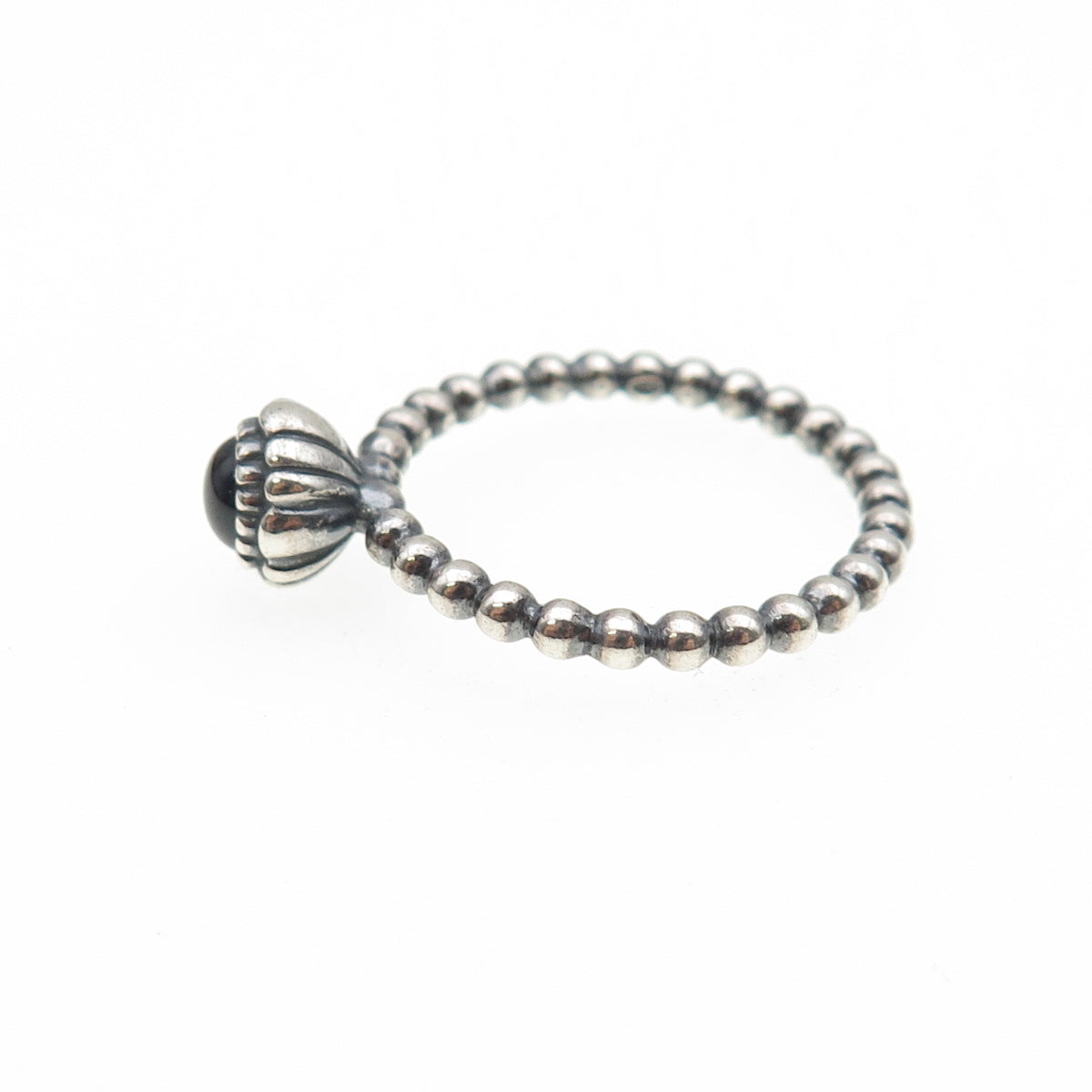 PANDORA Sterling Silver Real Amethyst February Birthstone Bubble Ring Size 8.75