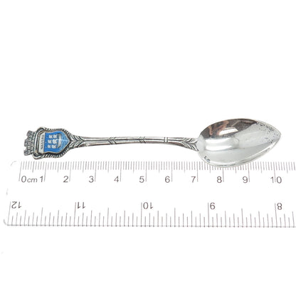 925 Sterling Silver Antique Enamel Nassau The Bahamas Sailboat Coffee Spoon