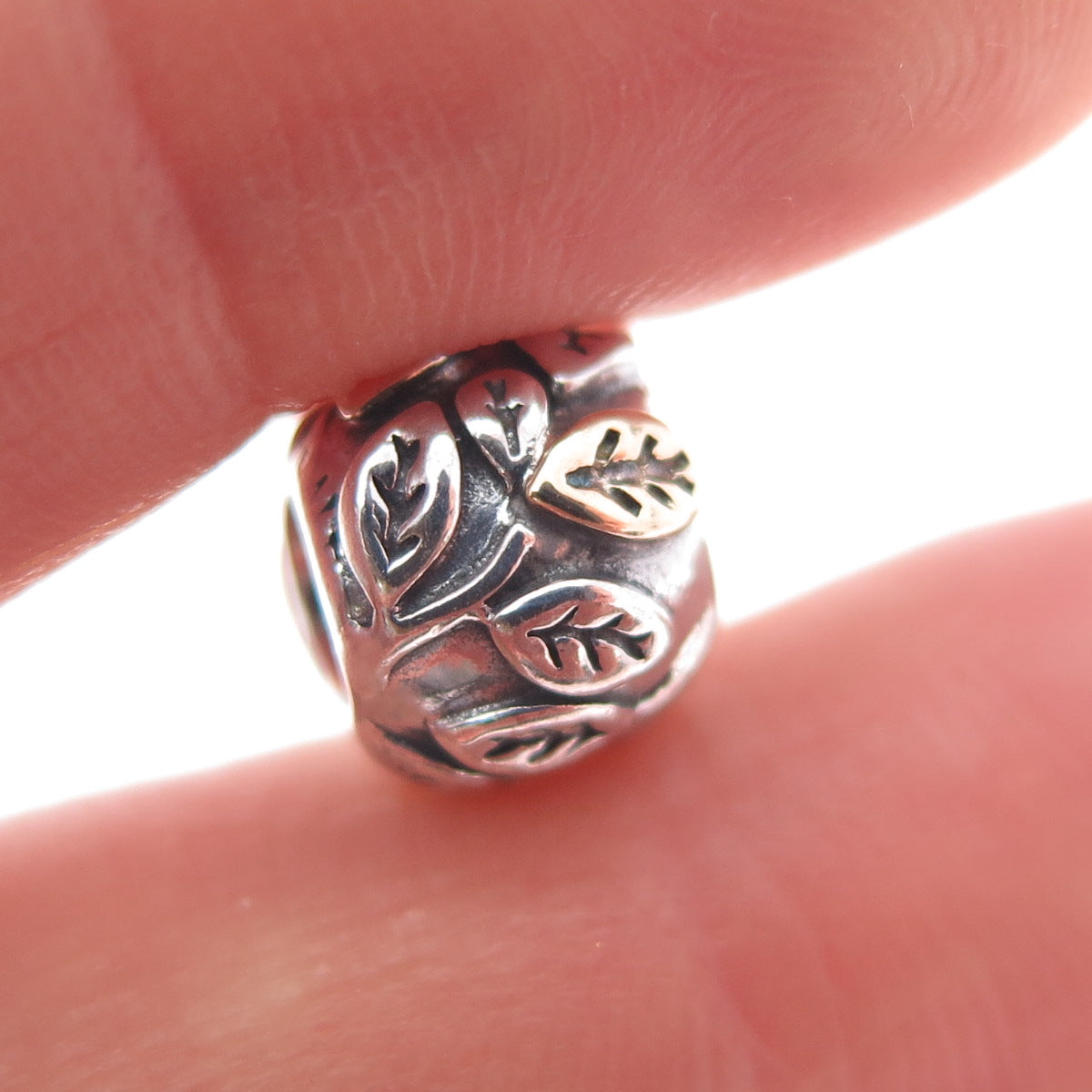 PANDORA 925 Sterling Silver & Gold Tree of Life Slide Bead Charm