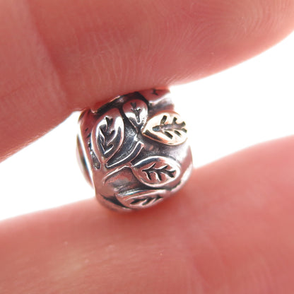 PANDORA 925 Sterling Silver & Gold Tree of Life Slide Bead Charm