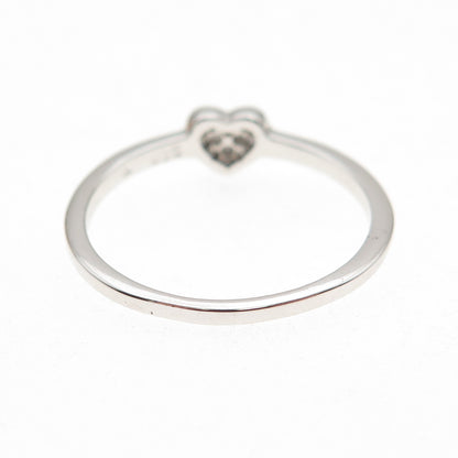 925 Sterling Silver Round-Cut C Z Heart Ring Size 8.25