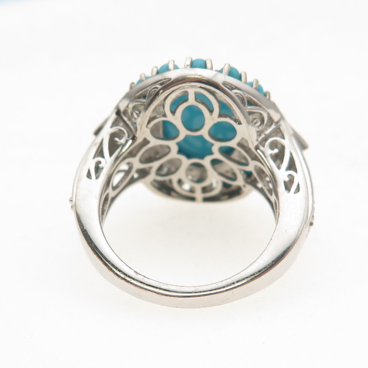 Chuck Clemency 925 Sterling Silver Real Turquoise Apatite & Topaz Ring Size 8.25