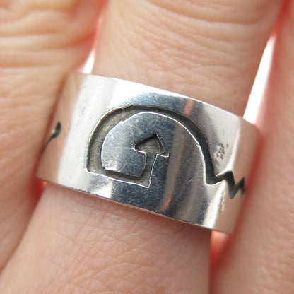 925 Sterling Silver Vintage Ethnic Arrow Band Ring Size 7.5