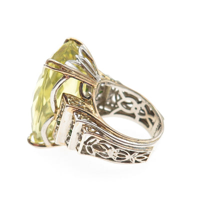 MICHAEL VALITUTTI Gems En Vogue 925 Sterling Lemon Quartz Peridot Ring Size 6.5