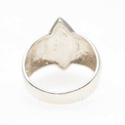 Shube 925 Sterling Silver Vintage Real Turquoise Modernist Ring Size 9