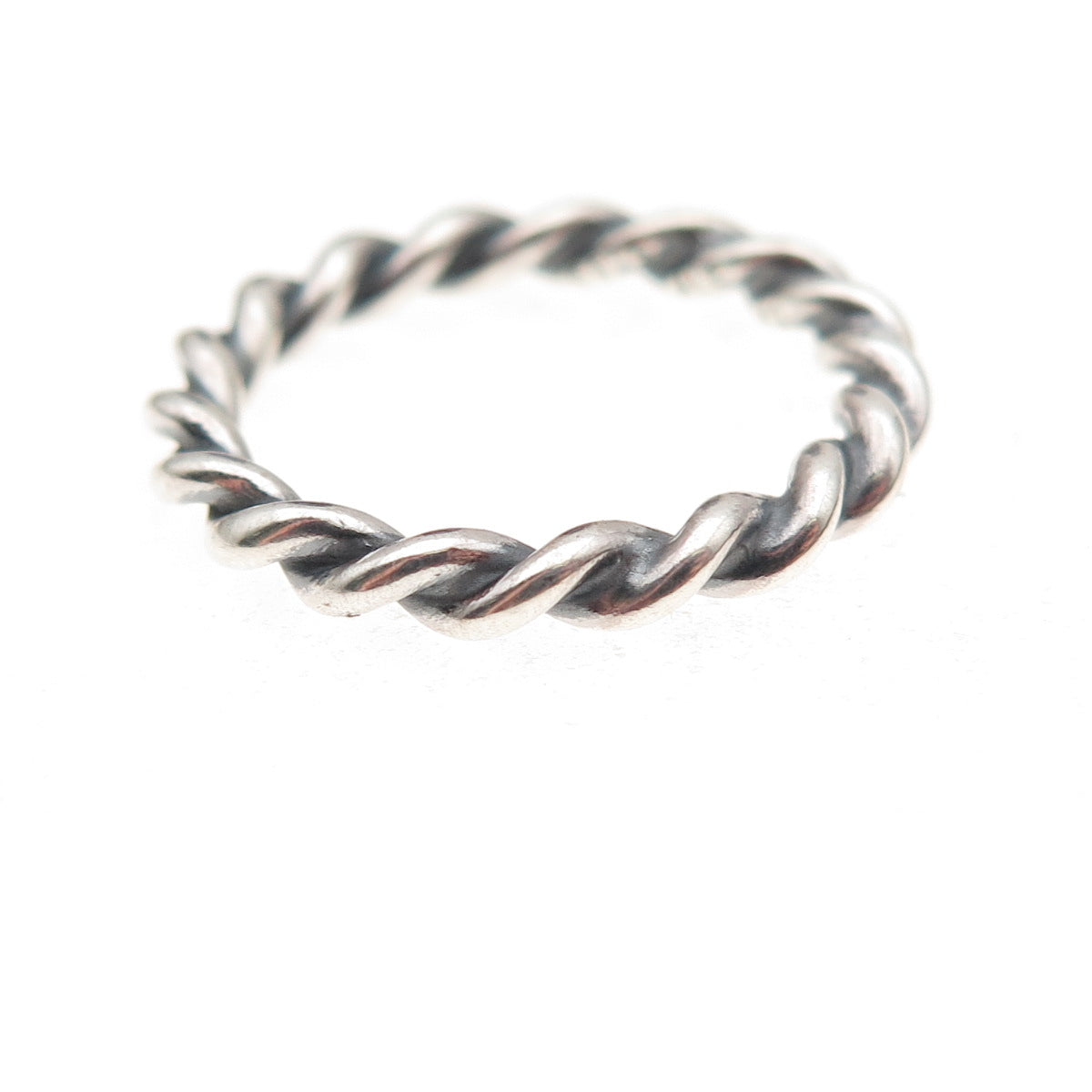 Pandora 925 Sterling Silver Twisted Band Ring Size 6