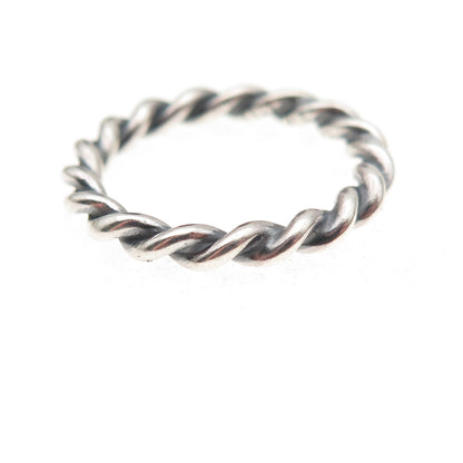 Pandora 925 Sterling Silver Twisted Band Ring Size 6