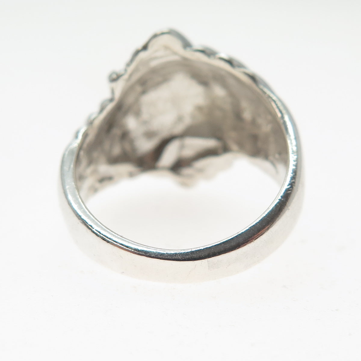 925 Sterling Silver Vintage Modernist Ribbed Ring Size 6.75