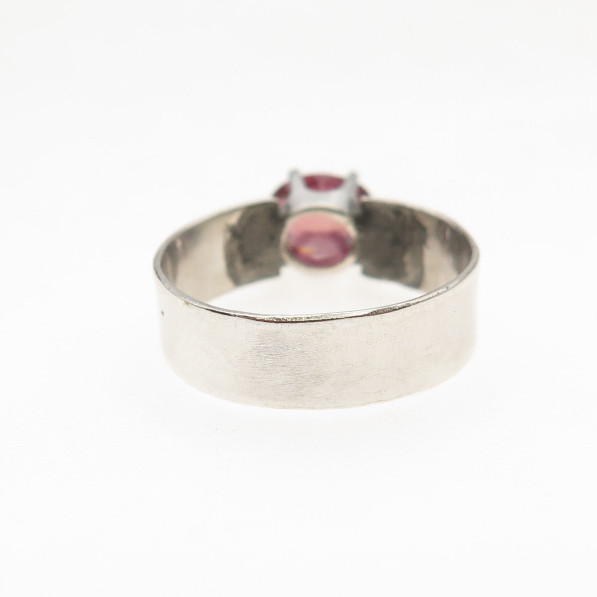 925 Sterling Silver Vintage Real Oval-Cut Tourmaline Oxidized Ring Size 6.75