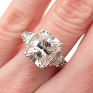 D'JOY 925 Sterling Silver Multi-Cut C Z Engagement Ring Size 5