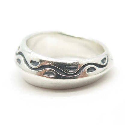 925 Sterling Silver Vintage Modernist Ring Size 7