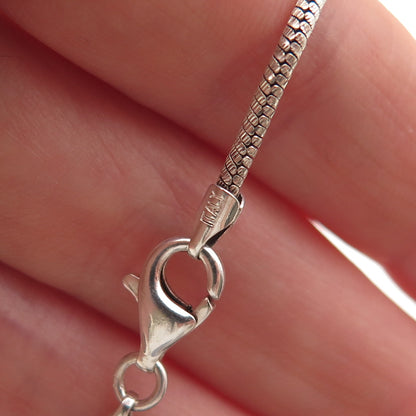 Milor Sterling Silver 14K Gold Vintage Italy Station Snake Chain Necklace 16"