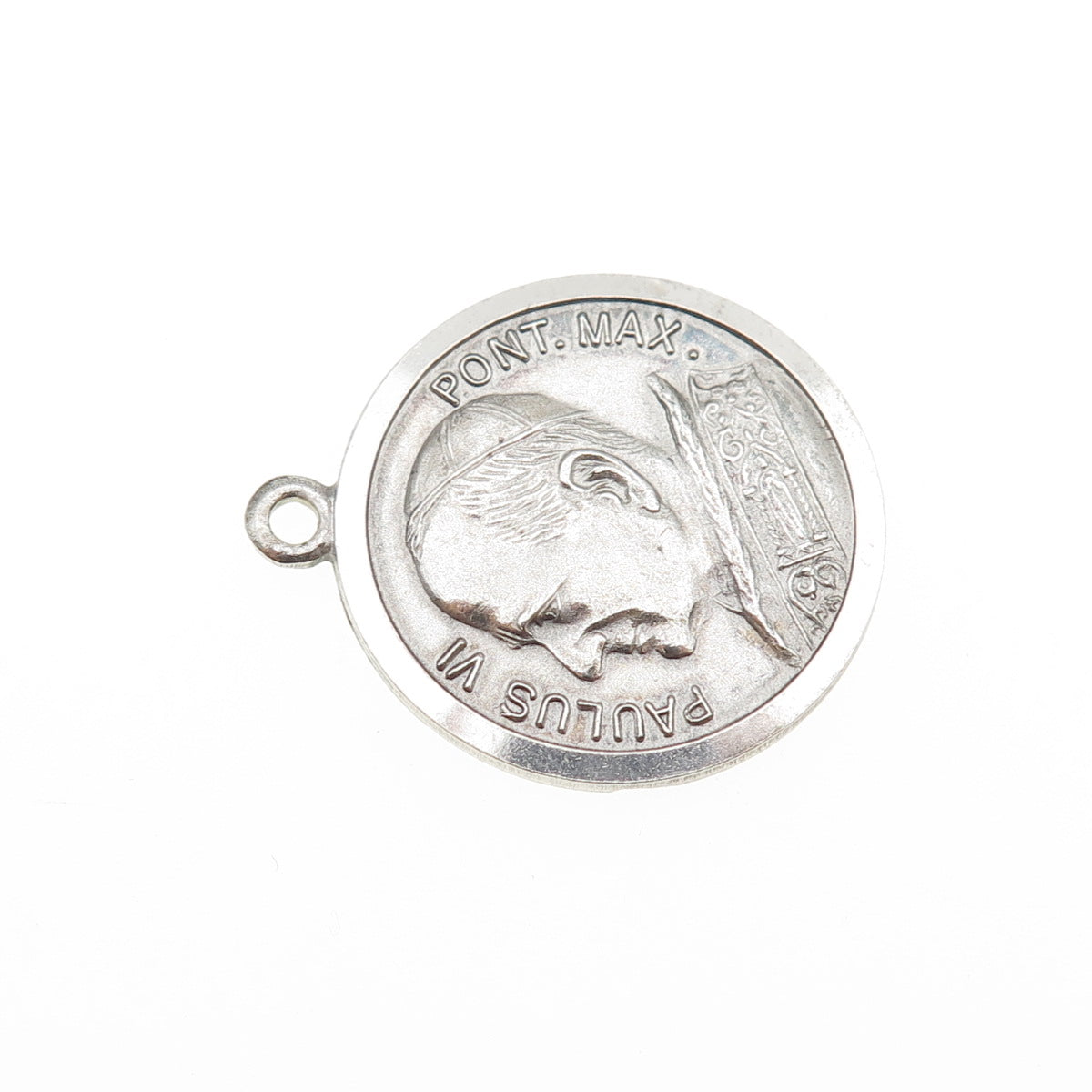 800 Silver Vintage Rome Italy Pope Paul VI St. Peter's Basilica Charm Pendant