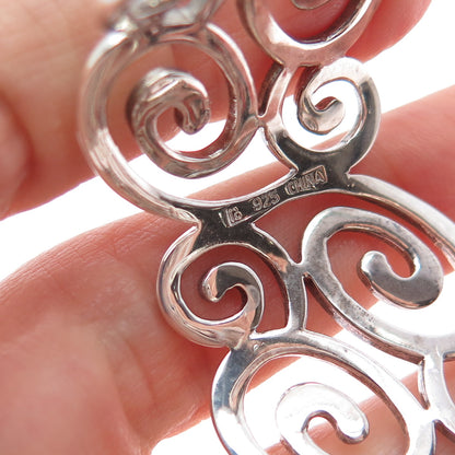 ROSS SIMONS 925 Sterling Silver Vintage Swirl Adjustable Cuff Bracelet 6.75"