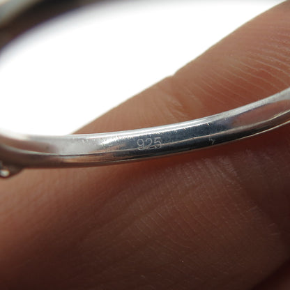 925 Sterling Silver Real Diamond Accent Flower Ring Size 9