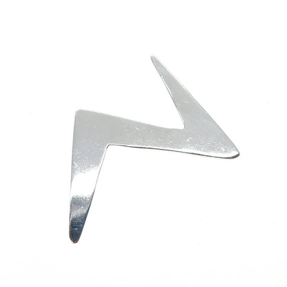 925 Sterling Silver Vintage Mexico Lightning Bolt Modernist Pin Brooch