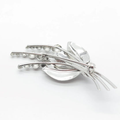 925 Sterling Silver Vintage Carl Art Floral Pin Brooch