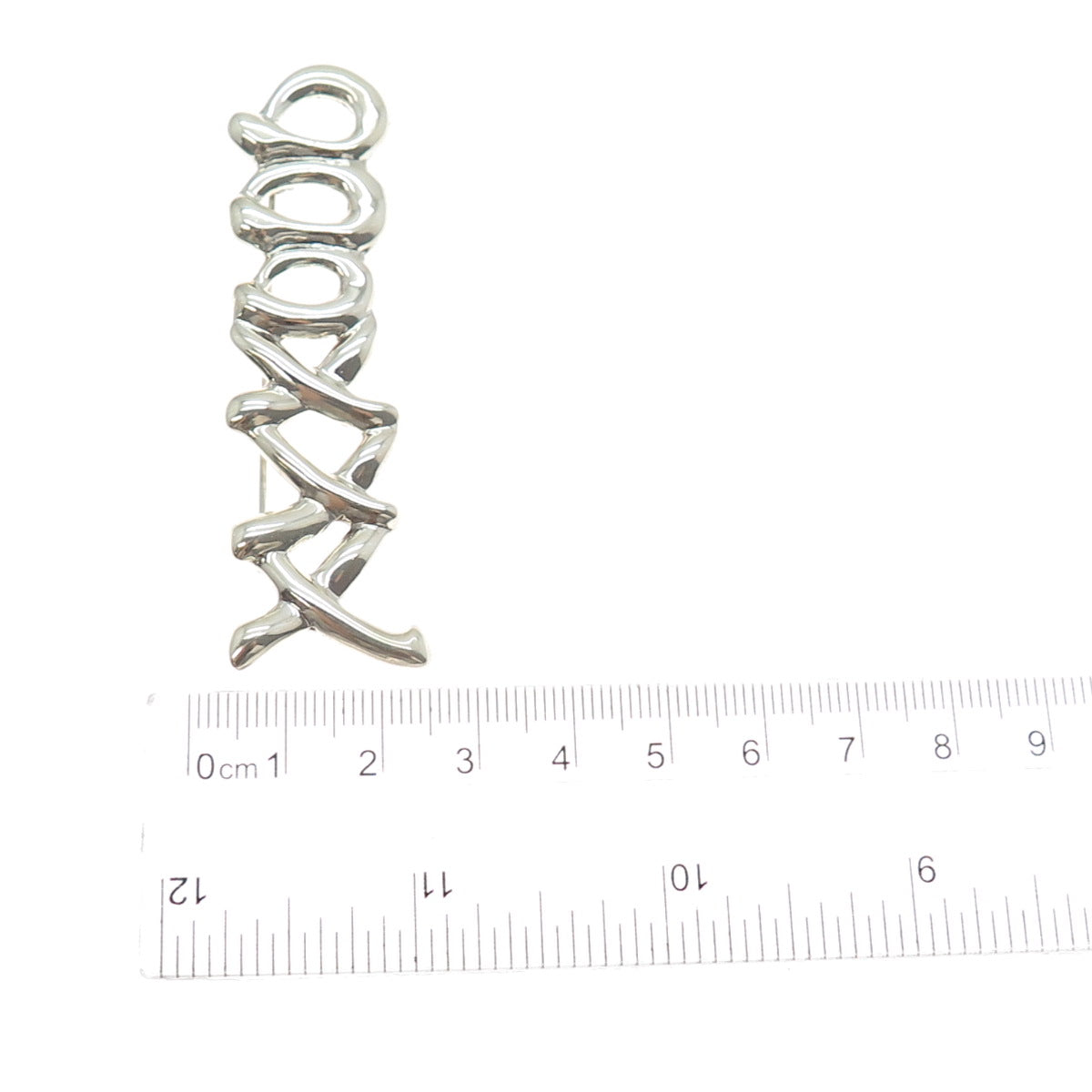 925 Sterling Silver Vintage Mexico XO Hugs & Kisses Pin Brooch