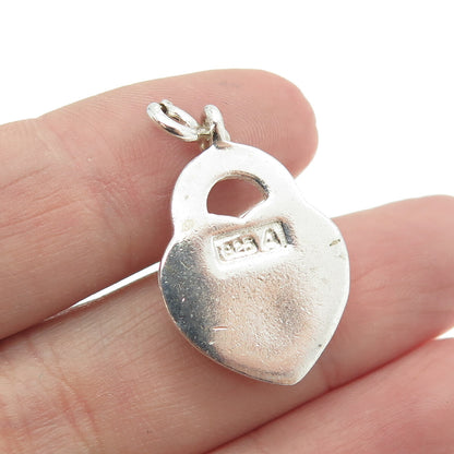 925 Sterling Silver Vintage Heart Lock Charm Pendant