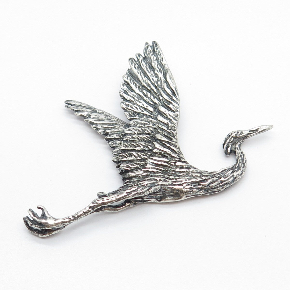 925 Sterling Silver Vintage Flying Bird Slide Pendant
