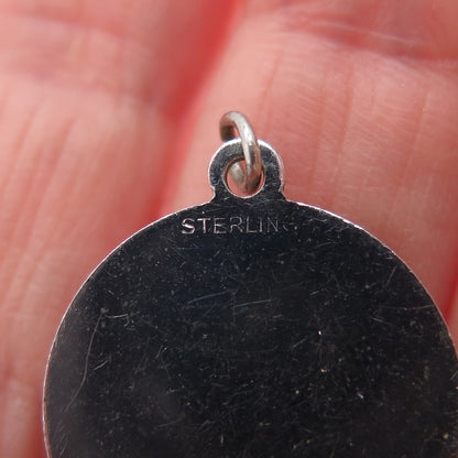 925 Sterling Silver Vintage Real Rhodolite To My Bridesmaid Mini Charm Pendant