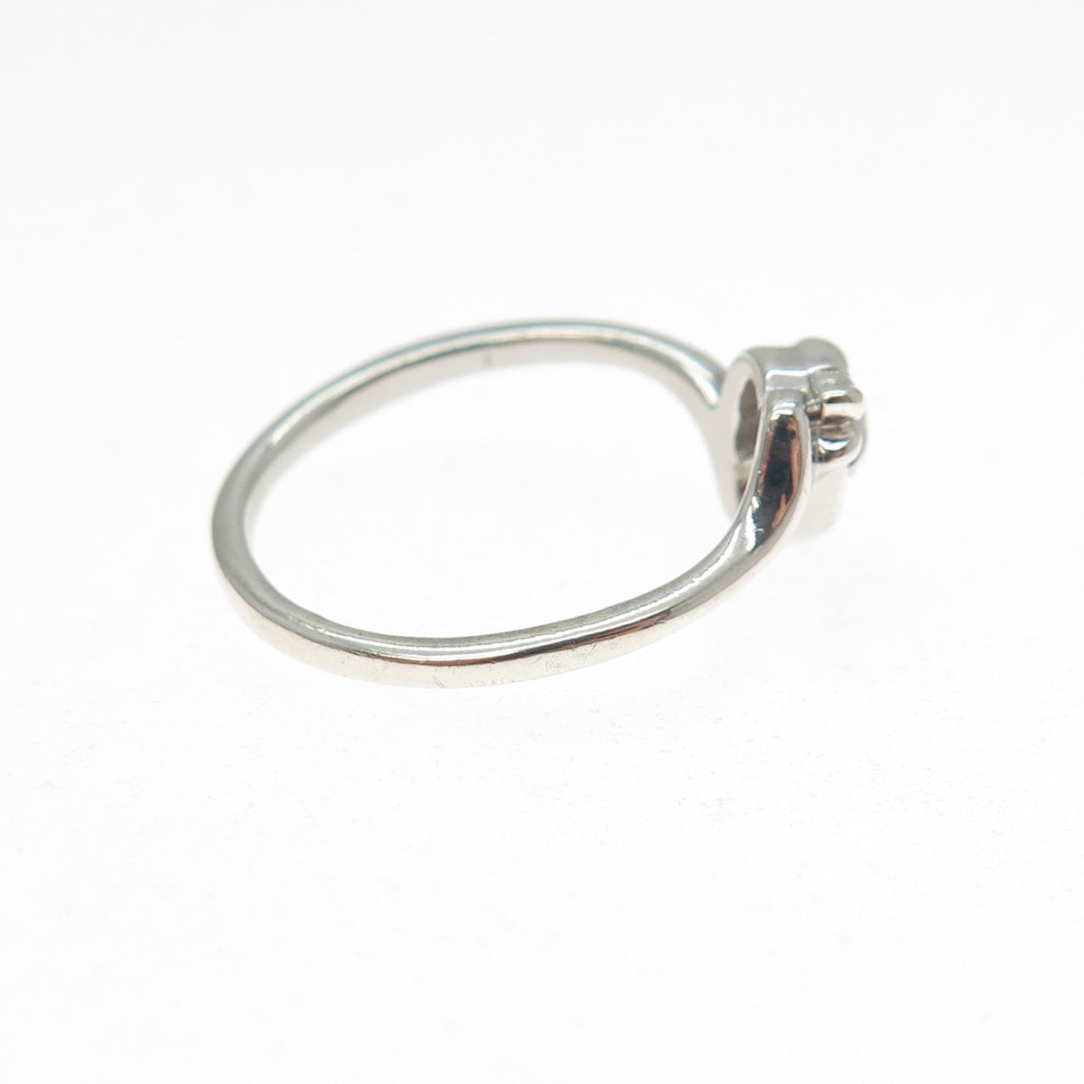 KATHY K. BERNU 925 Sterling Silver Vintage Modernist Heart Ring Size 7.5