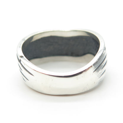 925 Sterling Silver Vintage Ribbed Ring Size 5.5