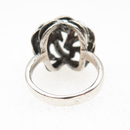 925 Sterling Silver Vintage Modernist Oxidized Ring Size 5