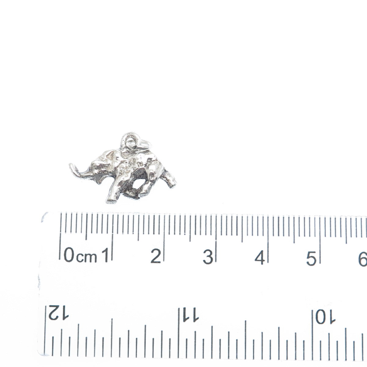 925 Sterling Silver Vintage Running Elephant Oxidized Minimalist 3D Pendant